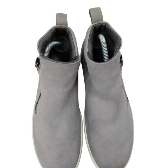 Ecco Soft 7 Zip Ankle Boots Booties Size 41 US 10-10.5 Gray Nubuck Comfort - Picture 5 of 13
